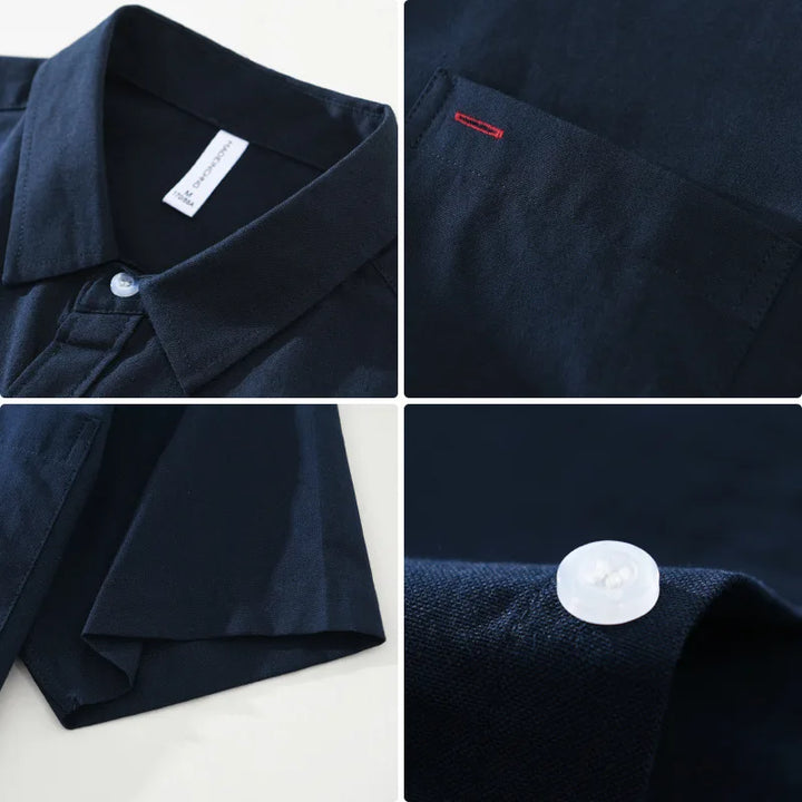 Stylish men's casual summer shirt. Short sleeve, button-up design with a relaxed fit for versatile everyday comfort.