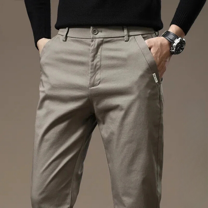 Men's versatile slim fit pants, perfect for tailored dress or casual wear. Comfortable & stylish.