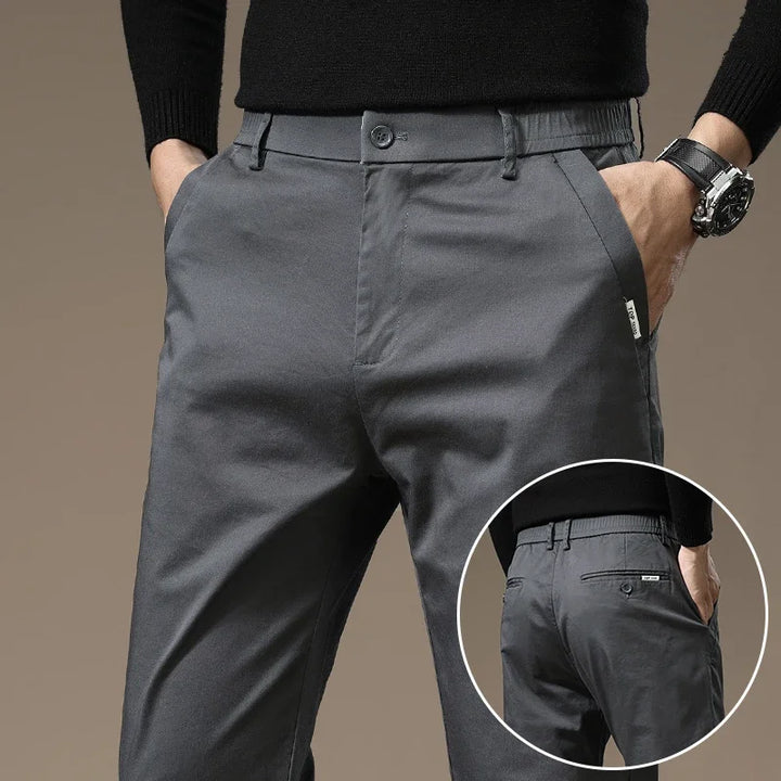Stylish men's versatile slim fit dress pants, offering a sleek and comfortable fashion choice.