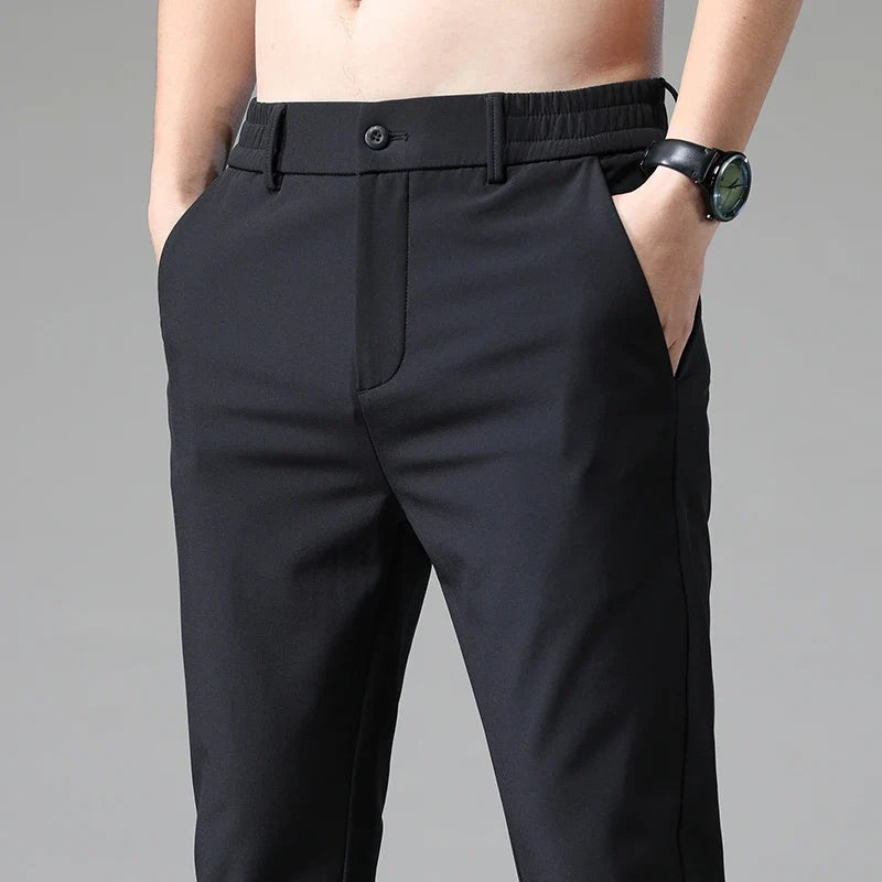 Men's versatile straight fit pants in charcoal for all-day comfort & style. Perfect for work or casual wear.