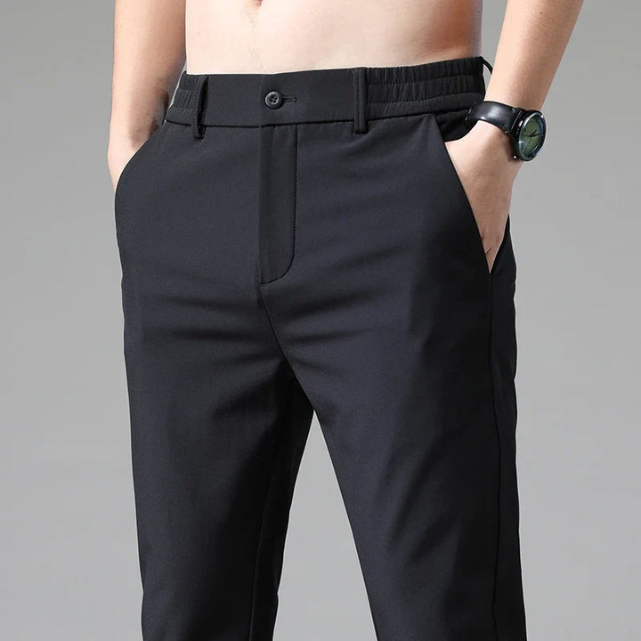 Men's versatile straight fit pants in charcoal for all-day comfort & style. Perfect for work or casual wear.