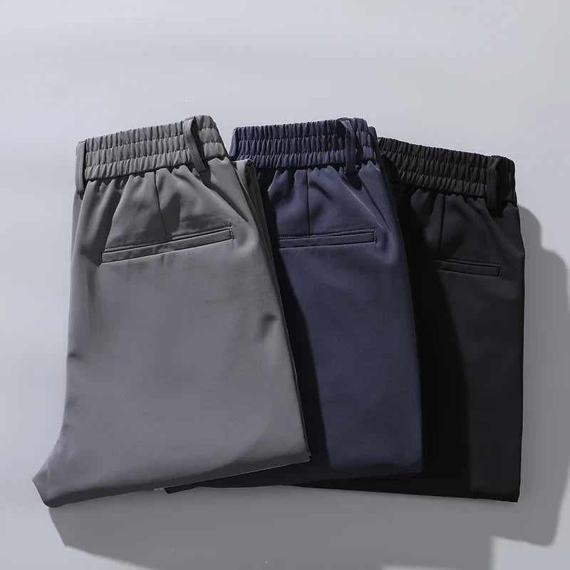 Full-length shot of comfortable men's straight fit pants, offering workwear functionality and style.