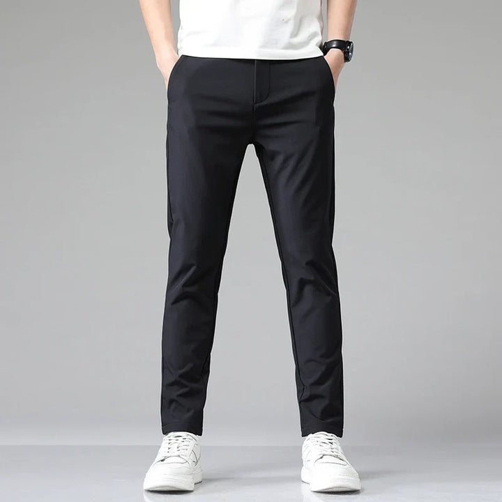 Stylish men's straight fit pants in navy, blending smart casual appeal with ultimate comfort.