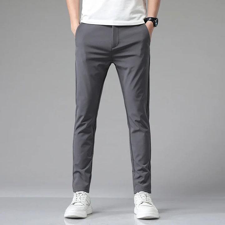 Versatile men's straight fit pants, perfect for transitioning from dressy occasions to casual comfort.