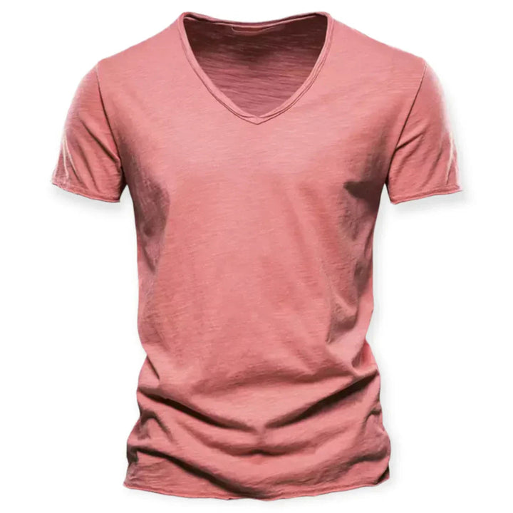 Everyday men's V-neck t-shirt, short sleeve, offering a relaxed fit and breathable comfort.