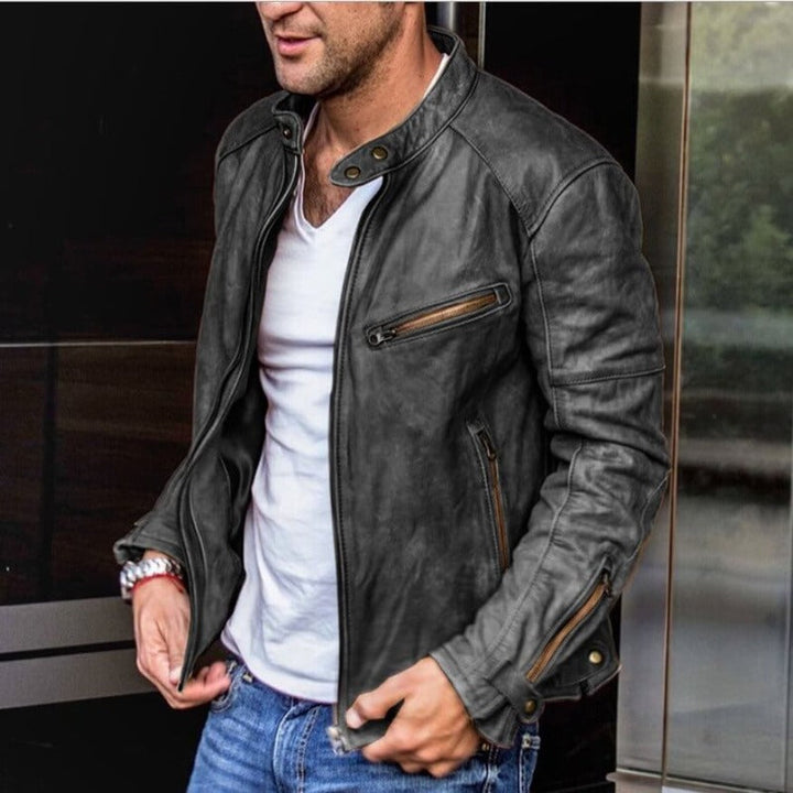 Classic men's all-season weatherproof jacket, ideal for fall & winter, offering durable and versatile casual wear.