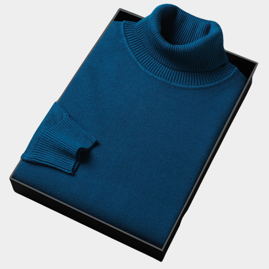 Vibrant men's turtleneck top. A stylish, bold color statement piece ideal for fashion occasions.