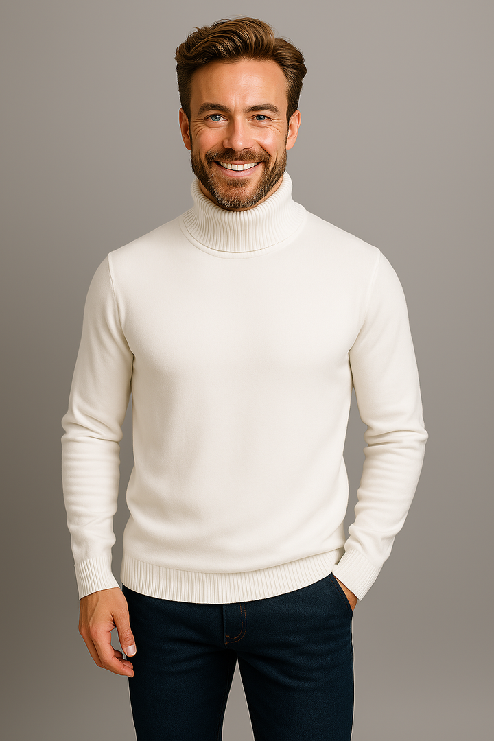 Men's fashionable vibrant turtleneck. Slim-fit rollneck for stylish winter wear and occasions.