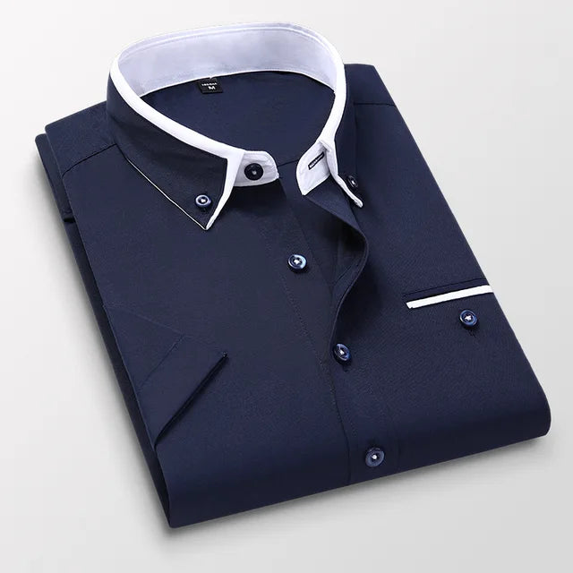 Men's Victor short sleeve shirt. Timeless button-down style, perfect for summer, warm weather & everyday comfort.
