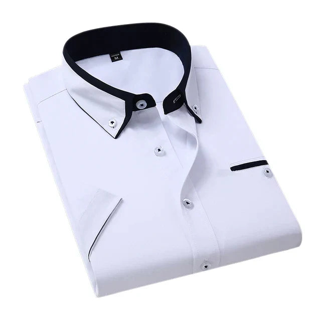 Regular fit Men's Victor short sleeve shirt. Classic button-down design, ideal for casual and business casual summer wear.