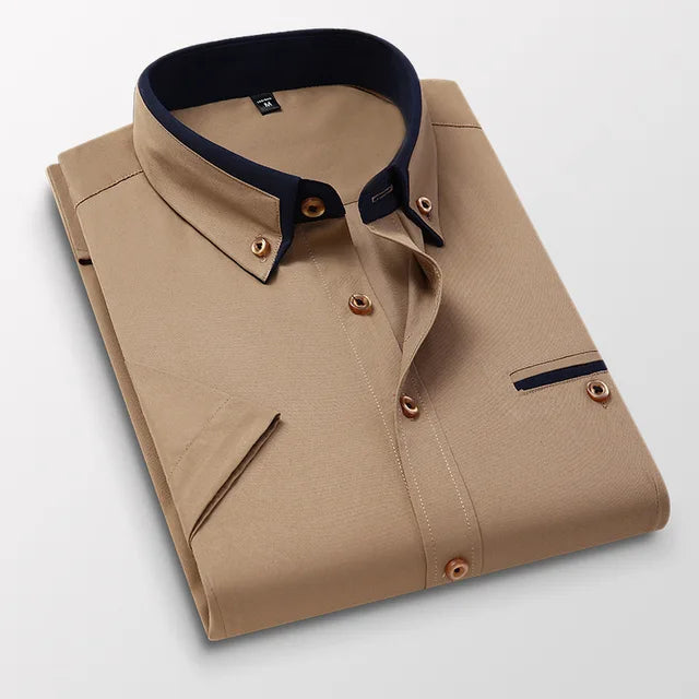 Men's Victor short sleeve shirt. Effortlessly stylish for summer casual, business casual & everyday comfort.