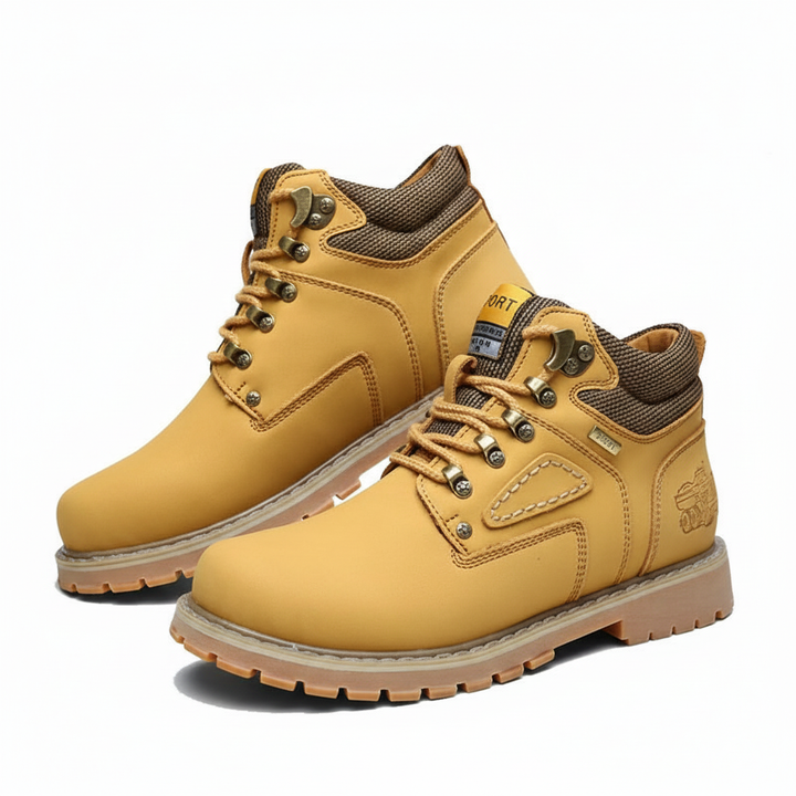 Retro men's waterproof lined boots, Vincent style, essential footwear for winter and snow