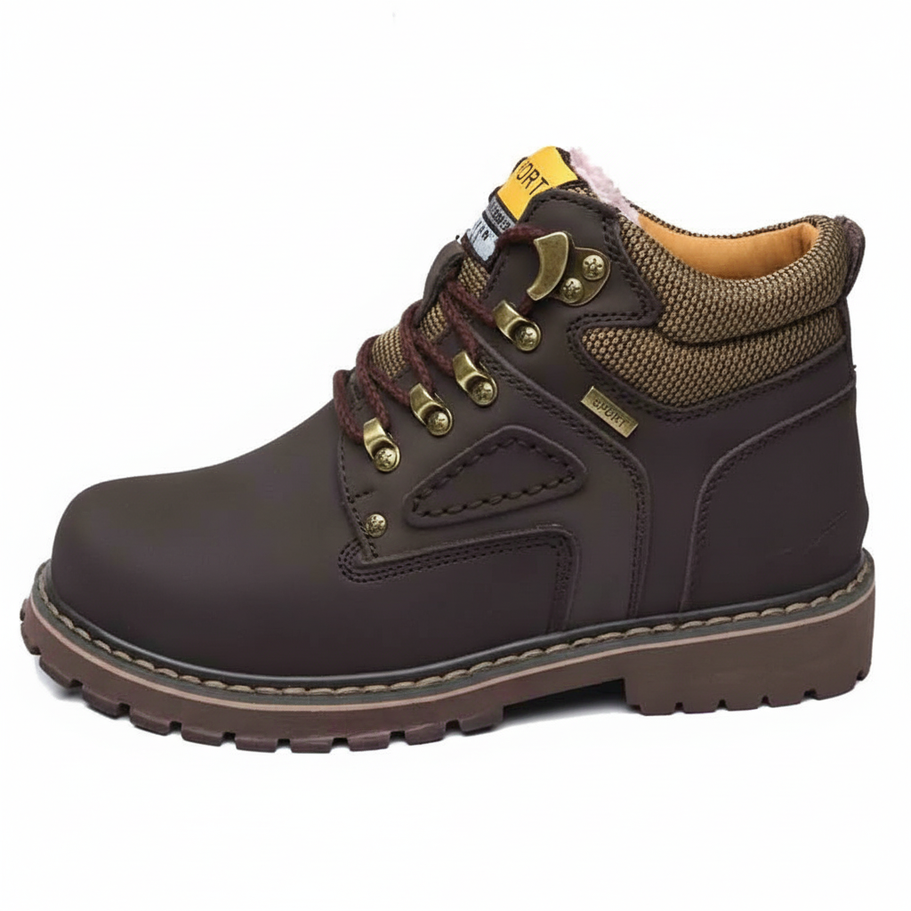 Durable men's winter boots, waterproof and lined, designed for ultimate cold weather protection