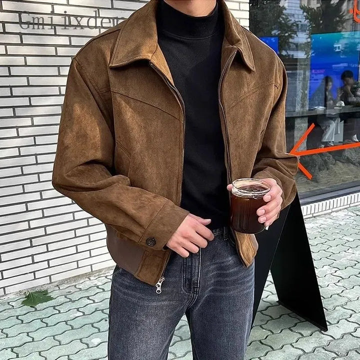 Classic men's vintage zip jacket. Stylish casual outerwear, perfect for everyday wear in autumn/spring.