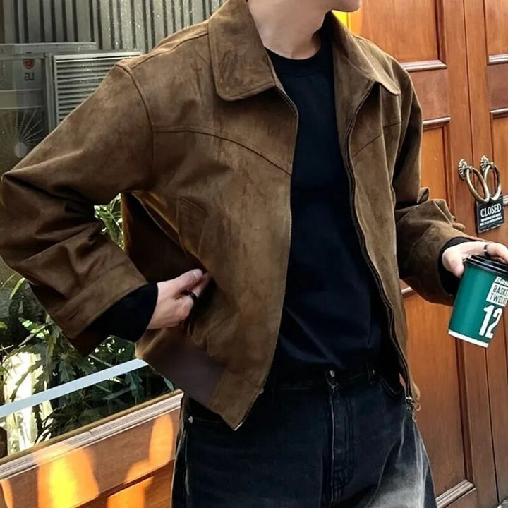 Stylish men's vintage casual zip jacket. Essential everyday layer for spring & autumn menswear.
