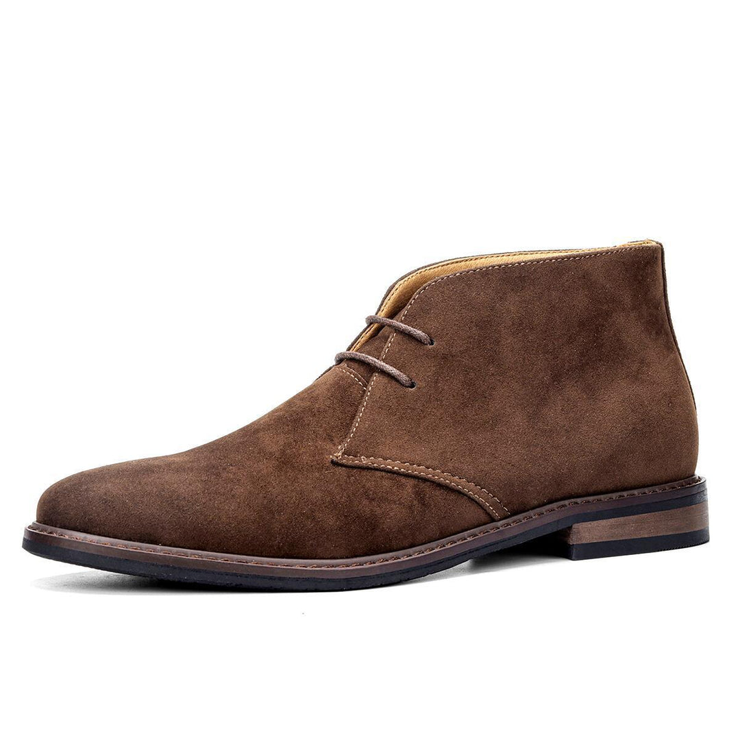 Classic black suede men's desert boots for versatile casual or formal wear, featuring durable comfort and vintage style.