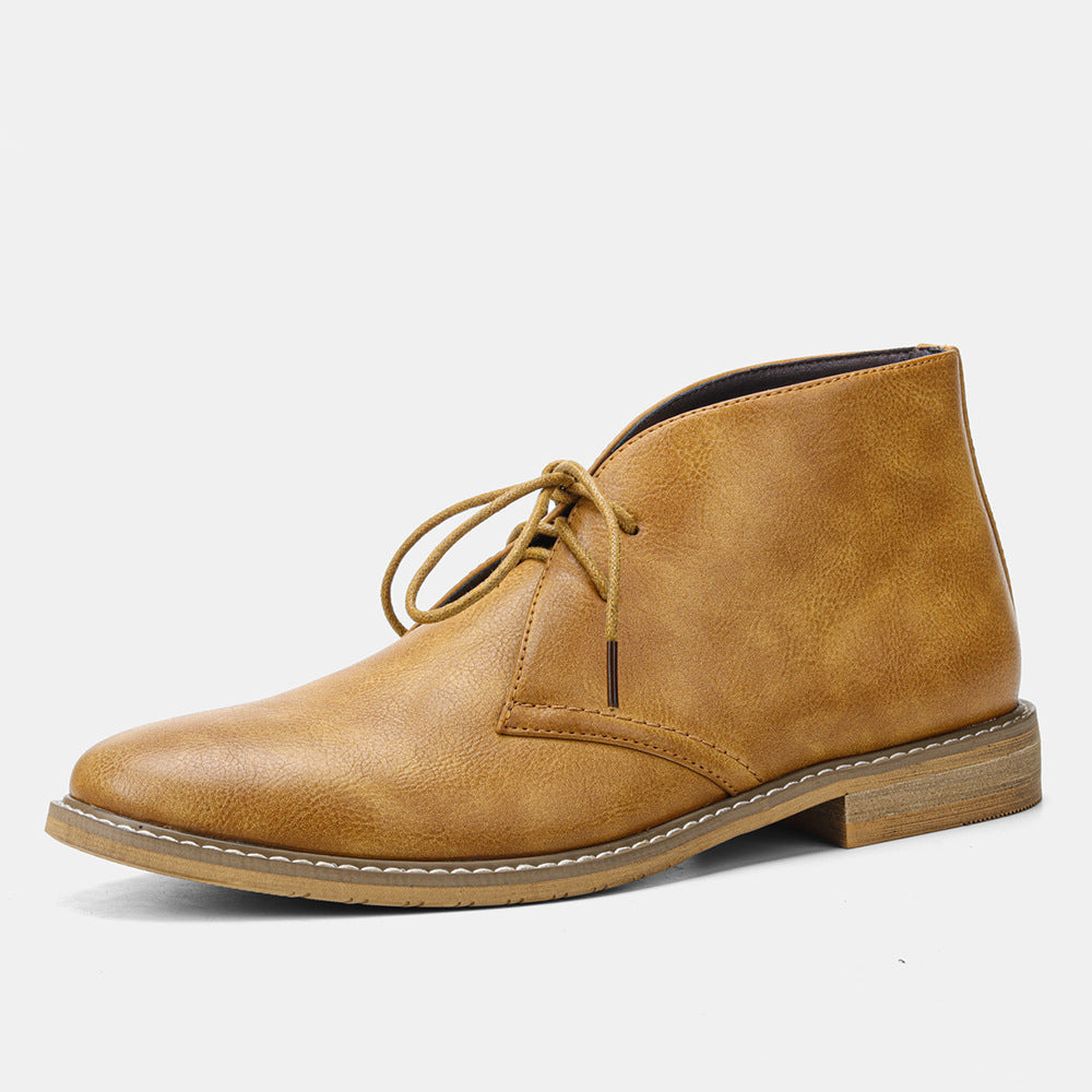 Brown suede vintage desert boots for men, perfect for classic casual or smart-casual outfits, ensuring comfort and style.