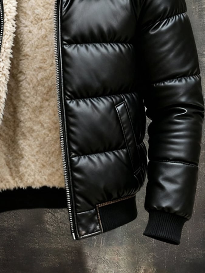 Rugged men's vintage insulated winter jacket. Dependable outerwear ensuring ultimate warmth in cold weather.