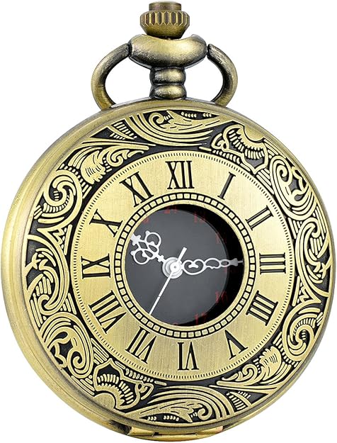 The Men's Vintage Roman Numerals Pocket Watch, a timeless fashion accessory for gentlemen
