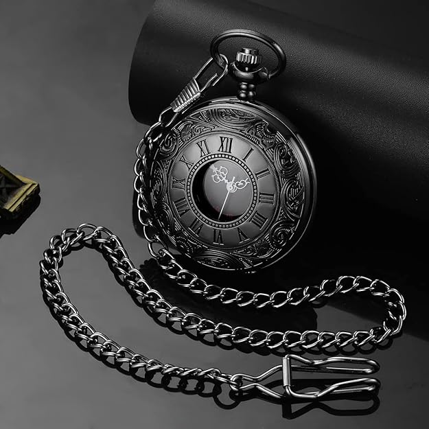Classic men's timepiece, a vintage pocket watch with distinctive Roman numerals display