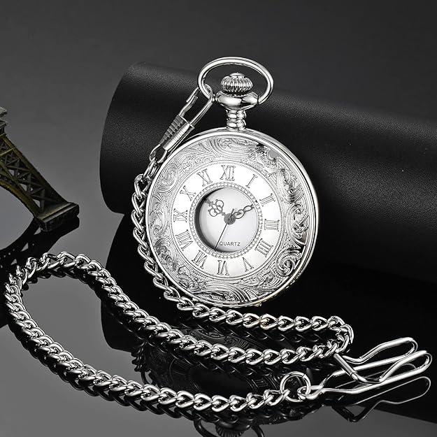 Fashionable mens pocket watch, an antique style accessory with quartz precision