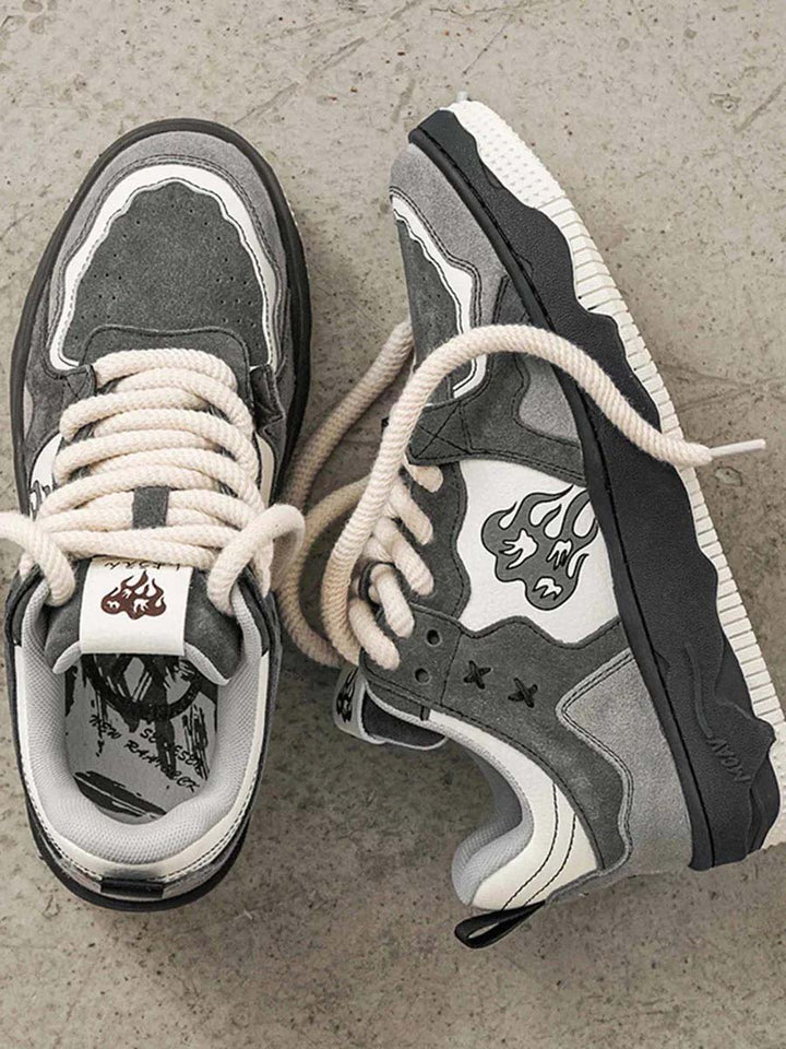 Men's casual shoes, vintage skate style in gray, perfect for everyday use