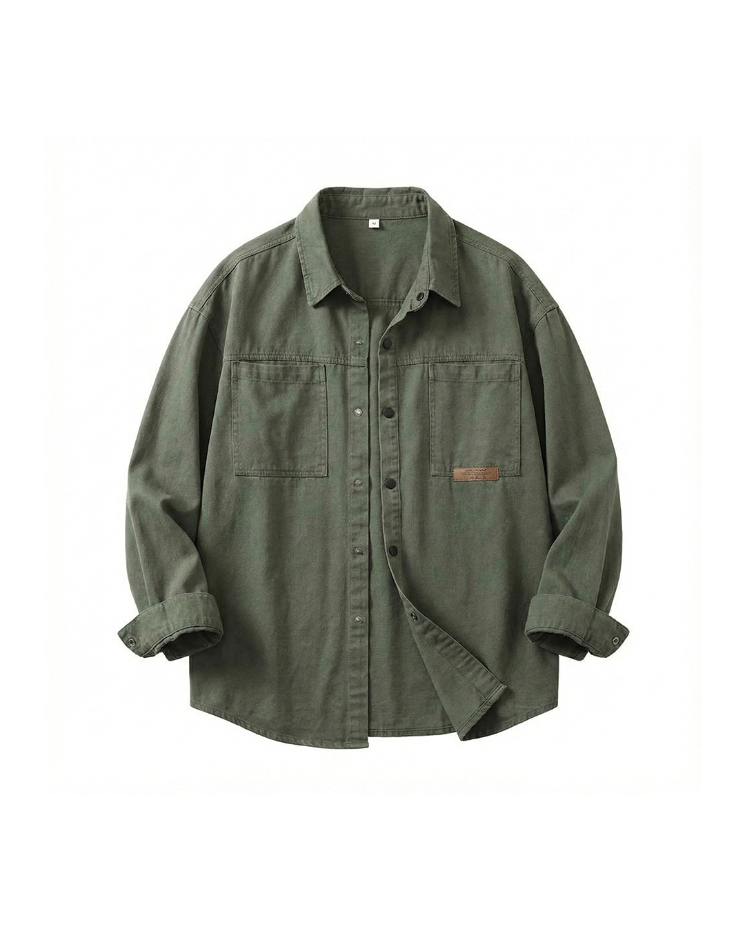 Men's vintage style casual long sleeve button-up shirt in cotton blend for everyday wear, relaxed fit.