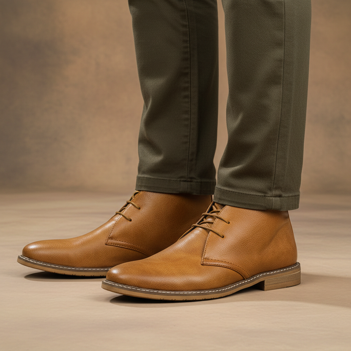 Men's vintage style suede dress shoes in an earth tone, perfect for casual or formal wear.