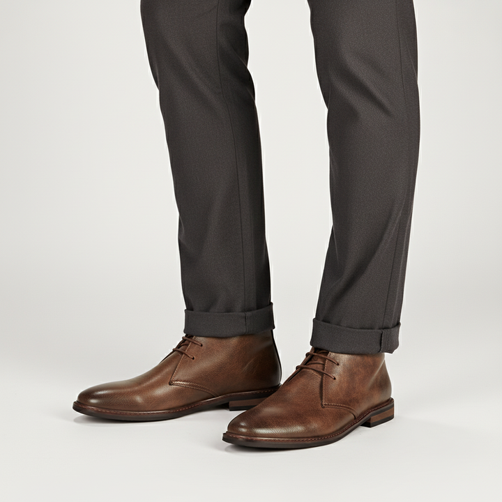 Comfortable men's vintage casual shoes, brown suede, ideal for durable everyday wear.