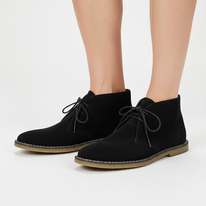 Men's classic vintage dress shoes, suede finish in an earth tone for versatile styling.