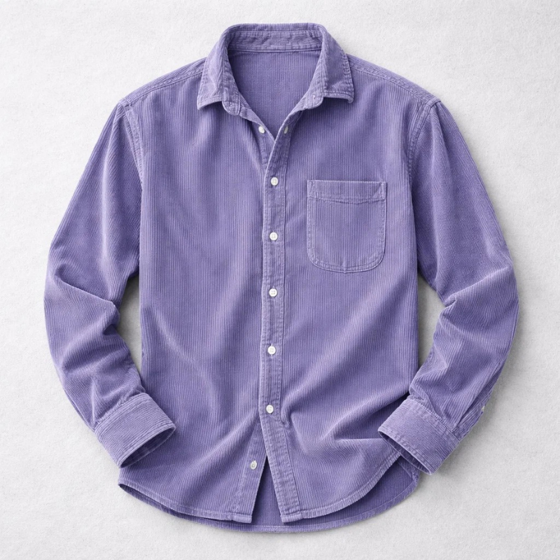 Comfortable men's casual button-up shirt with unique texture, great for everyday wear & relaxed fall outfits.
