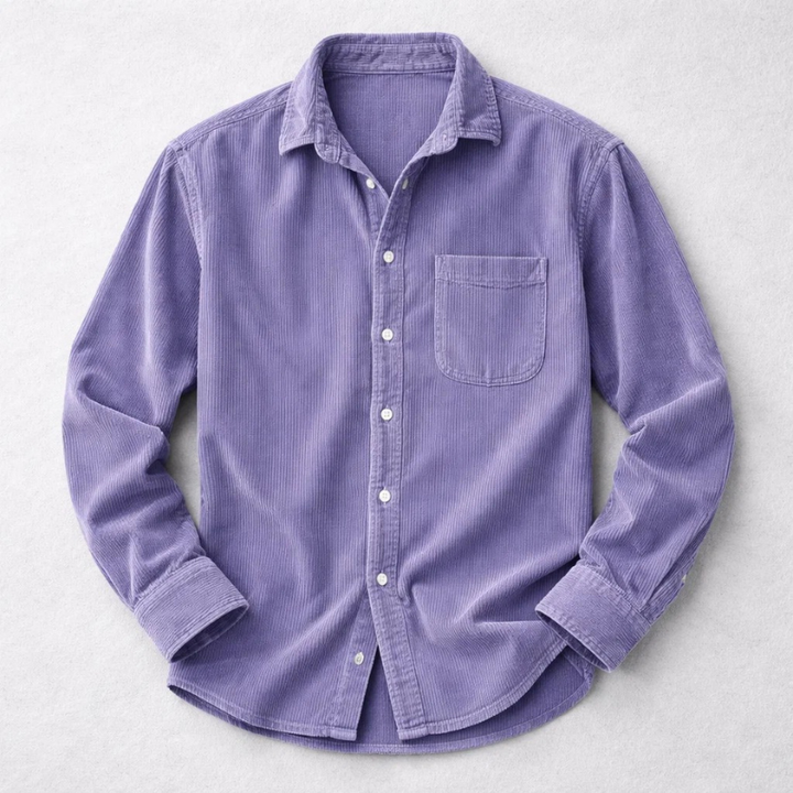 Comfortable men's casual button-up shirt with unique texture, great for everyday wear & relaxed fall outfits.