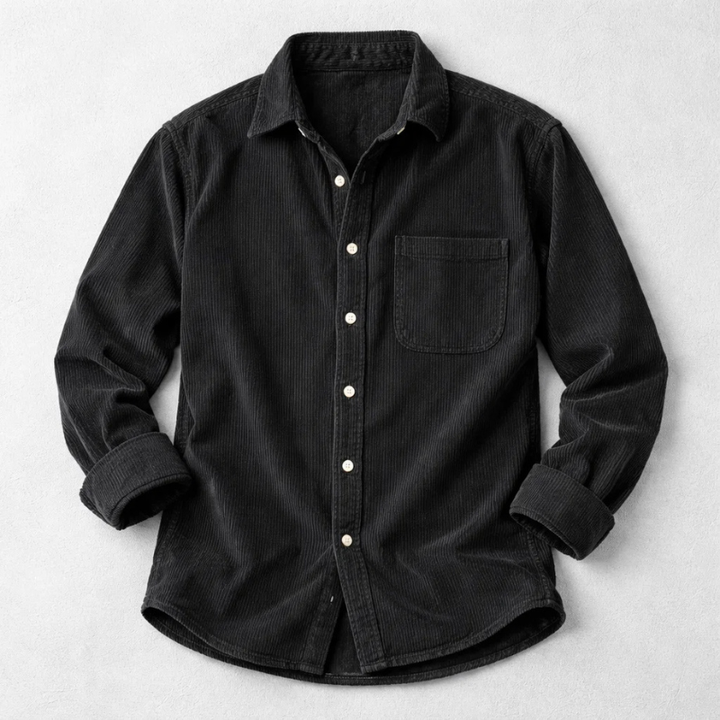 Stylish men's vintage textured long sleeve button-up shirt, a versatile piece for casual and everyday fashion.