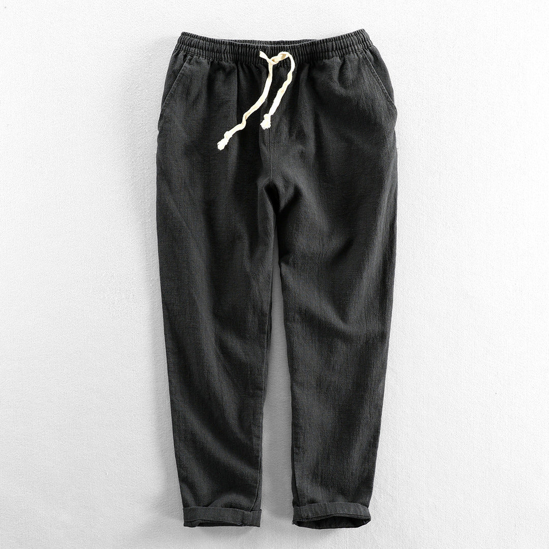 Vittorio men's breathable linen trousers for summer, offering relaxed fit and casual style.