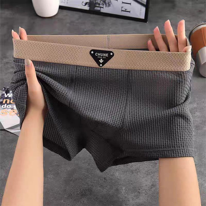 Stylish men's waffle knit boxer shorts, offering freedom & comfort for daily wear, sleep, and menswear.