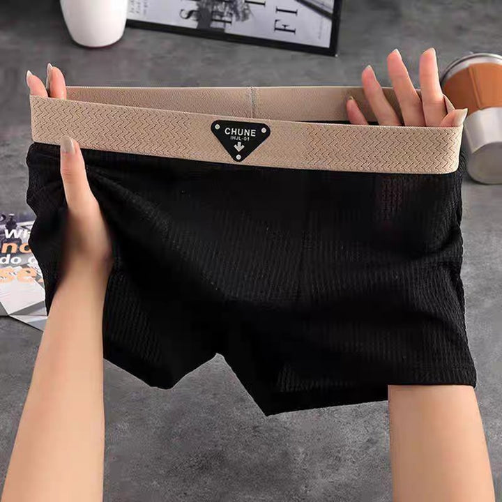 Relaxed fit men's waffle knit boxer loungewear, perfect for sleepwear & comfortable home relaxation.