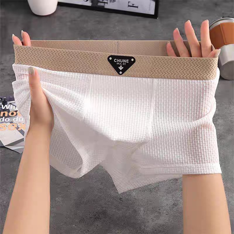 Waffle knit men's boxer shorts, a soft stretch undergarment for everyday comfort & loungewear.