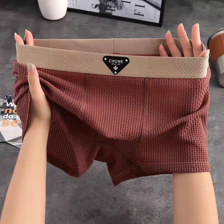 Comfortable men's waffle knit boxer loungewear, ideal for home wear & casual comfort for men.