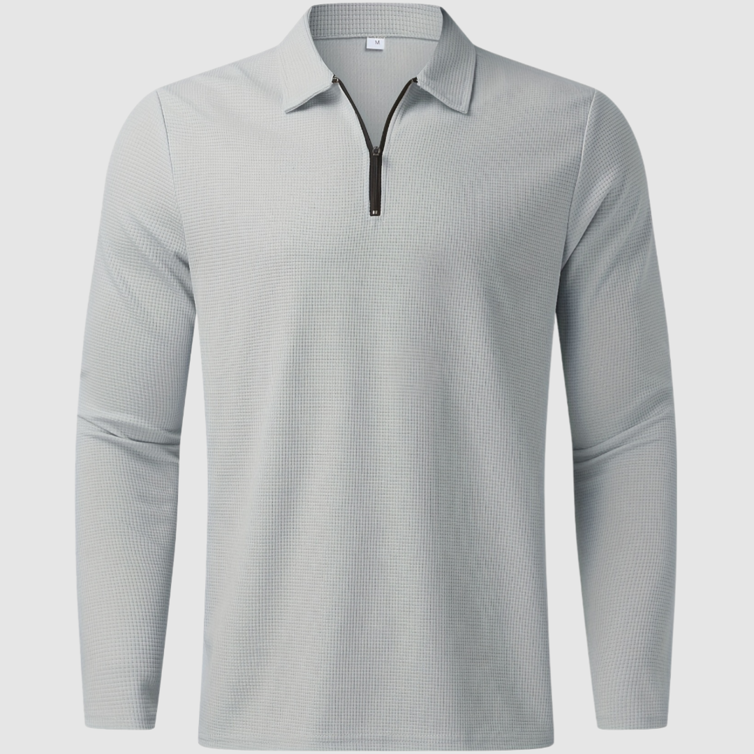 Men's relaxwear set featuring a long-sleeve waffle knit sweatshirt & joggers, perfect for all-day comfort.