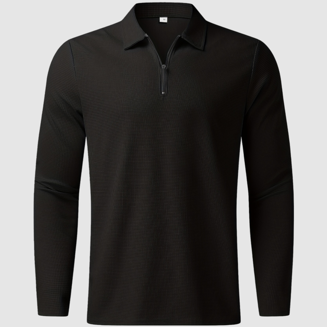Versatile men's waffle knit leisure set, a stylish combination of a comfortable top and matching joggers.