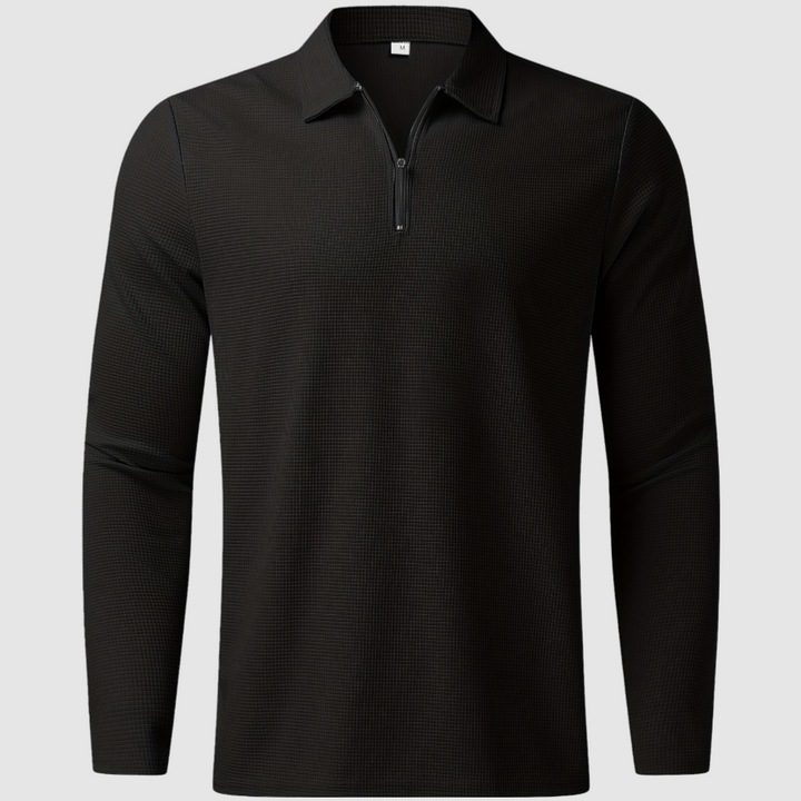 Versatile men's waffle knit leisure set, a stylish combination of a comfortable top and matching joggers.