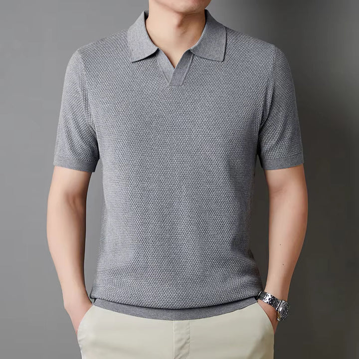 Durable men's waffle knit polo, classic style and everyday comfort.