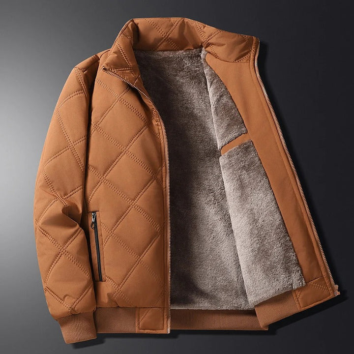 Protective men's winter coat, windproof & heavy-duty for extreme cold outdoor adventures.