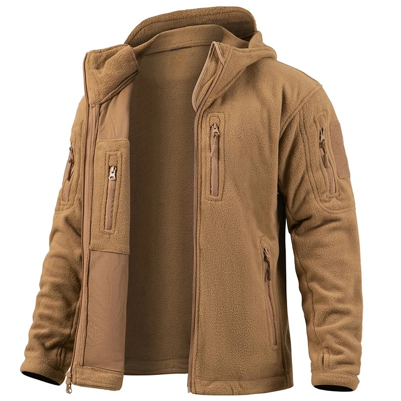 Men's warm camping jacket, ideal for winter outdoor adventures, hiking, and cold weather explorer activities.