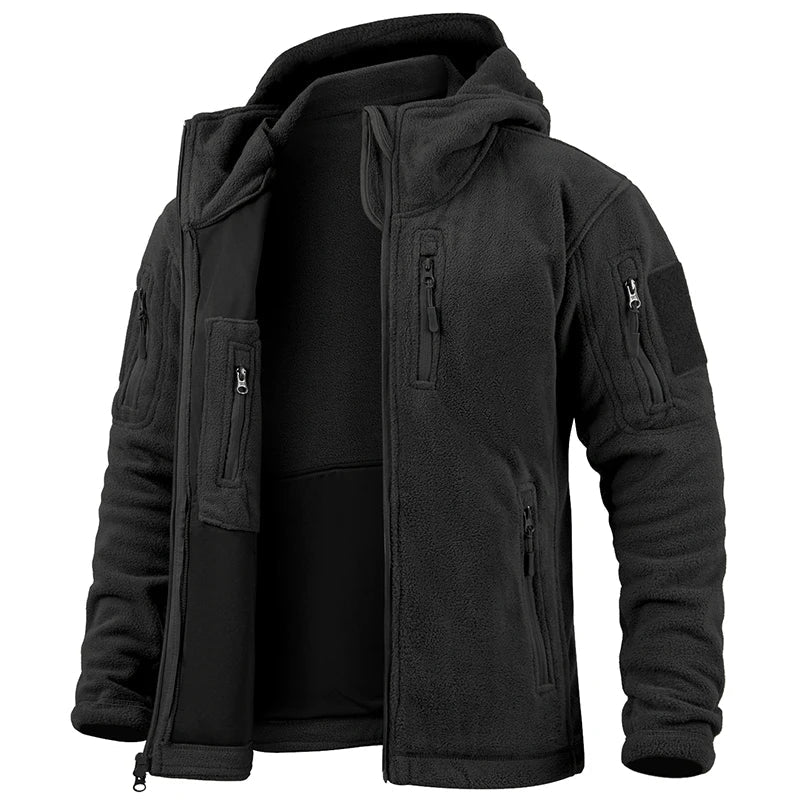 Heavy-duty men's warm coat for camping, hiking, and general outdoor utility in cold winter conditions.