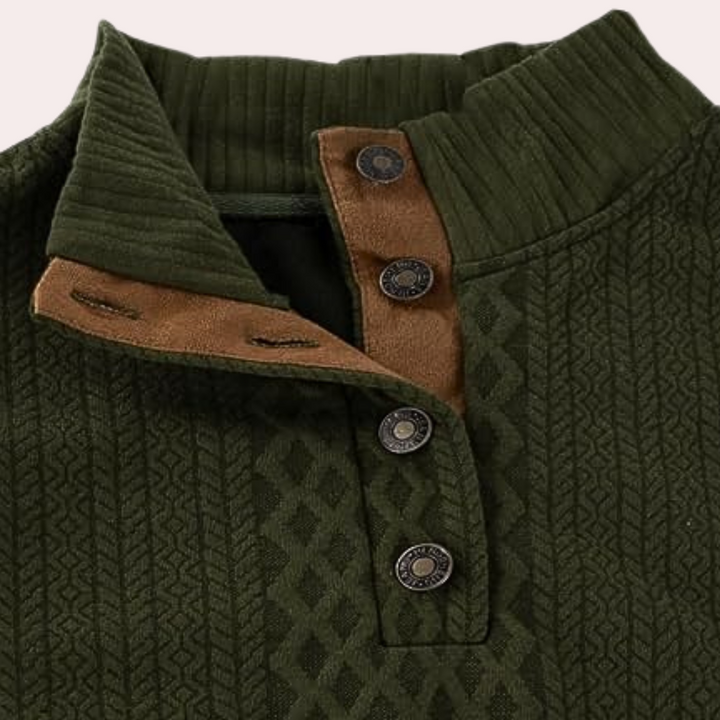 Soft & comfortable men's warm sweater, button closure adds a casual yet stylish touch. Perfect for winter.