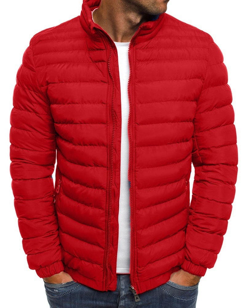 Everyday men's solid color warm jacket, zip-front, great for winter casual outfits.