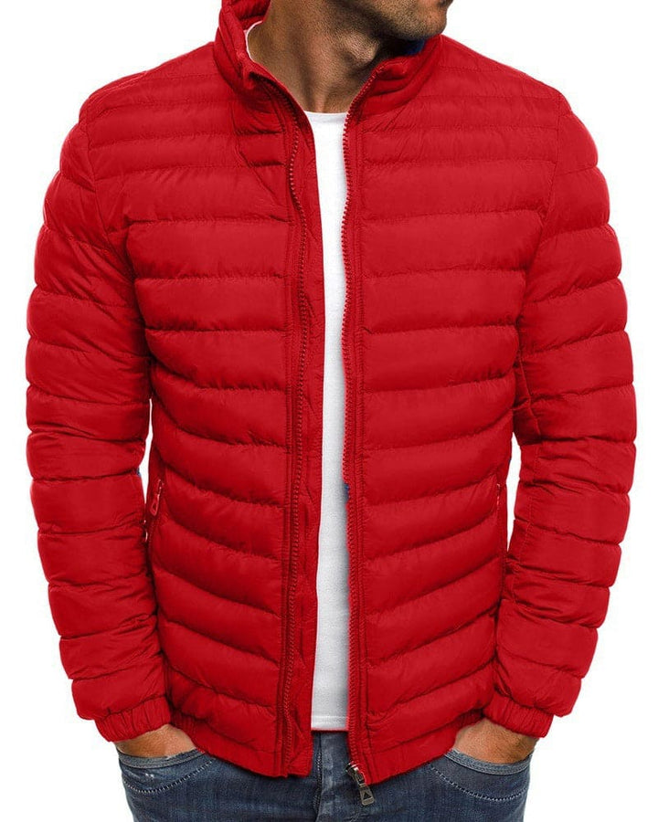 Everyday men's solid color warm jacket, zip-front, great for winter casual outfits.
