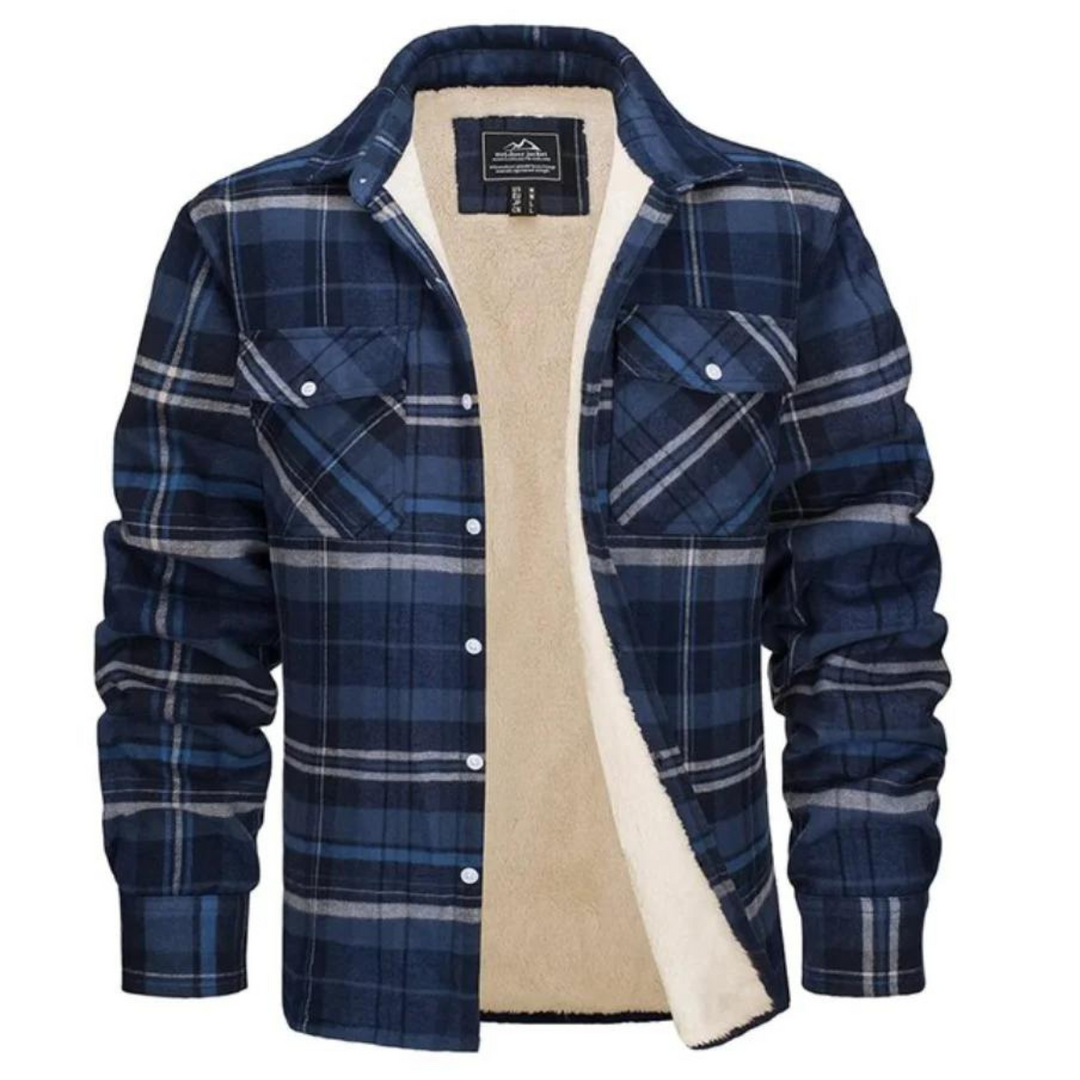 Essential men's everyday checked jacket. Fleece-lined for warmth and comfort, ideal for fall/winter.