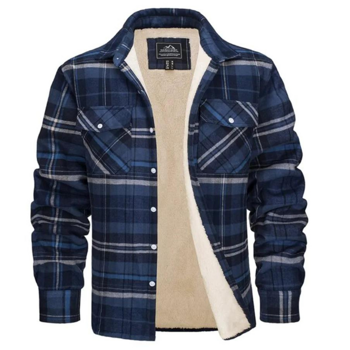 Essential men's everyday checked jacket. Fleece-lined for warmth and comfort, ideal for fall/winter.